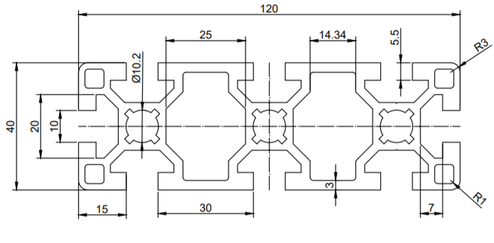 T-SLOT 40120 B-Type