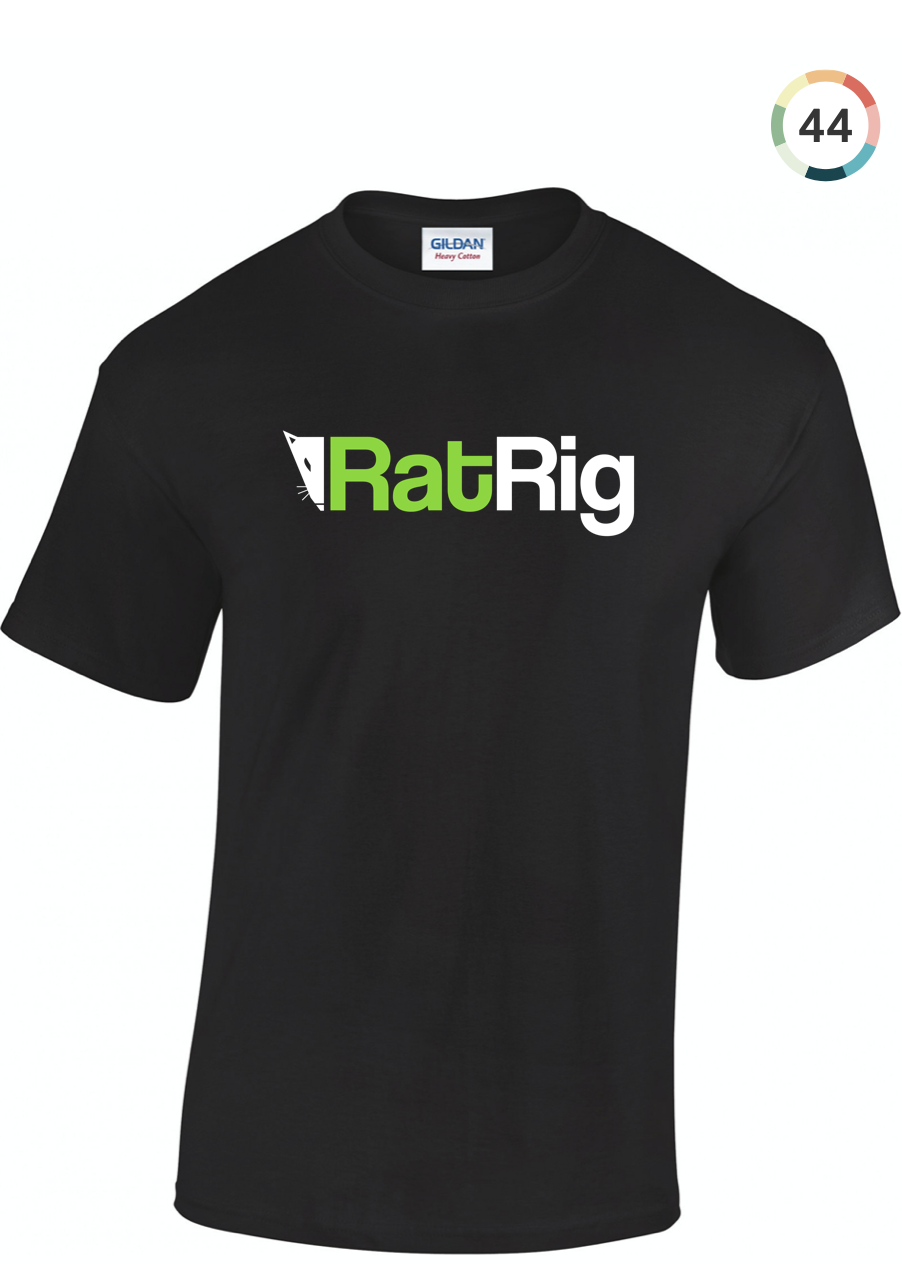 Black T-Shirt w/ Rat Rig Logo - Male Cut - Multiple Sizes