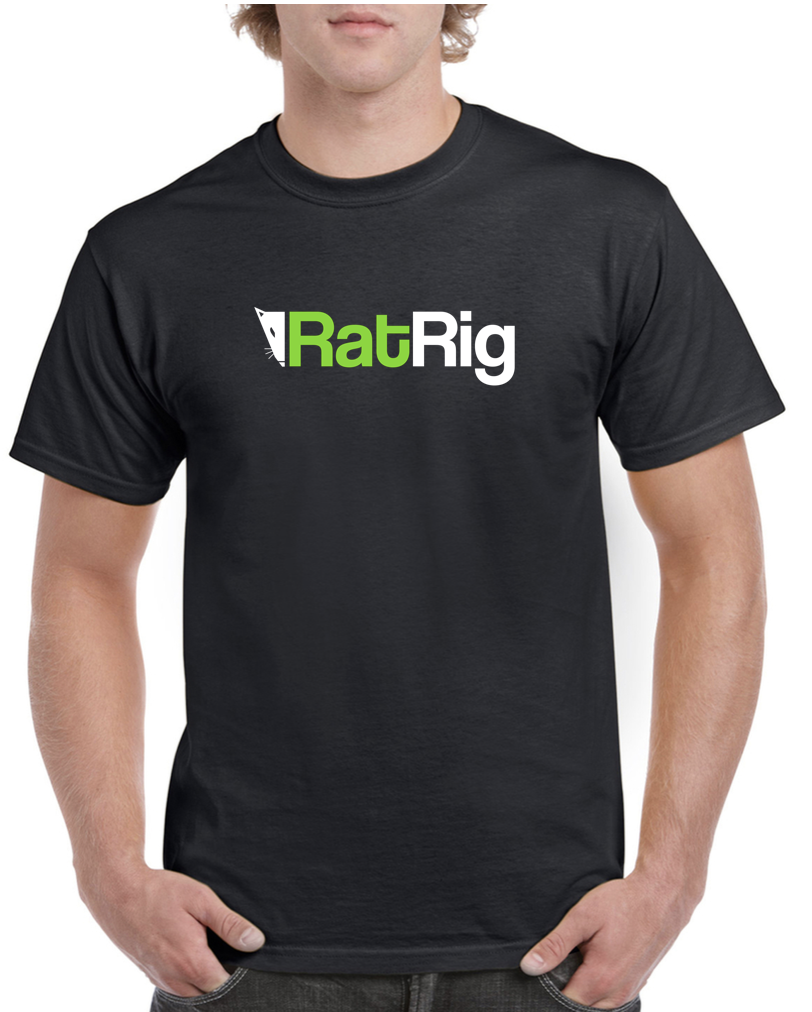 Black T-Shirt w/ Rat Rig Logo - Male Cut - Multiple Sizes