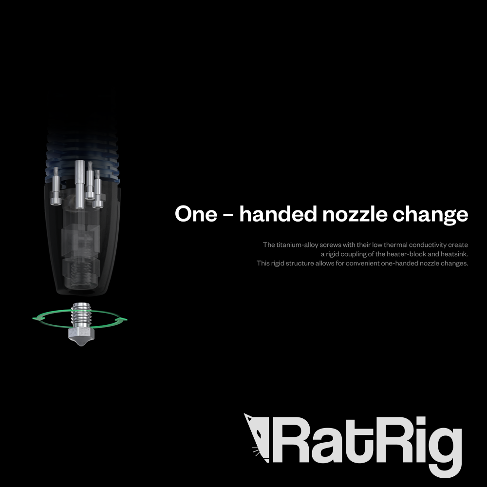 Phaetus Rapido 2.0 Plus UHF Hotend - Black - 2000mm Cable