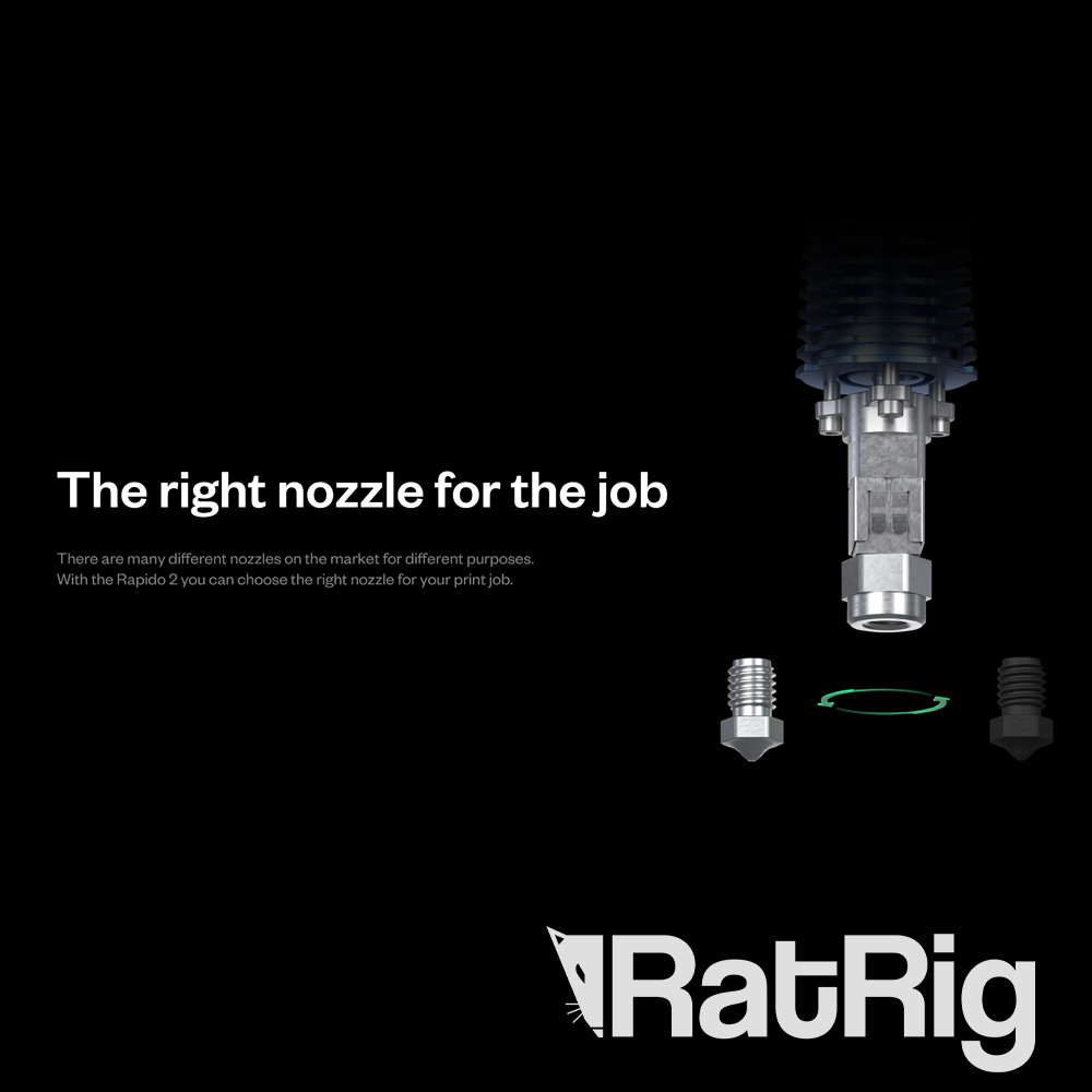 Phaetus Rapido 2.0 Plus UHF Hotend - Black - 2000mm Cable