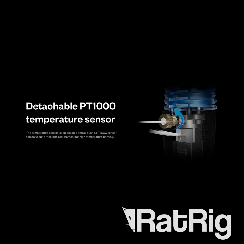 Phaetus Rapido 2.0 Plus UHF Hotend - Black - 2000mm Cable