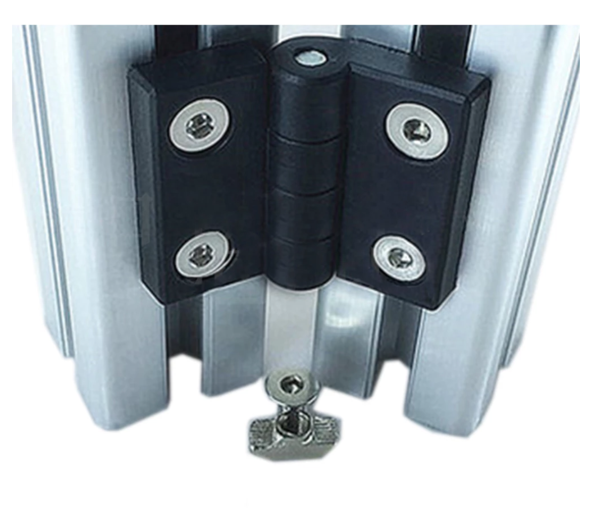 Hinge - Black thermoplastic - for 3030 - 45mm Length