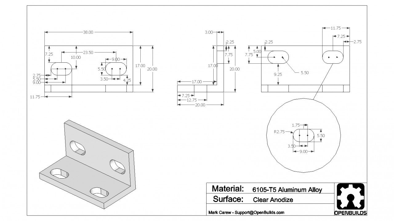 Bracket - Universal L (Double) - Black Anodized