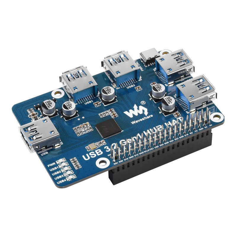 Waveshare USB 3.2 Gen1 HUB HAT for Raspberry Pi