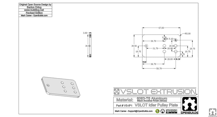 OpenBuilds Idler Pulley Plate
