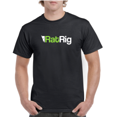 Black T-Shirt w/ Rat Rig Logo - Male Cut - Multiple Sizes