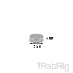 Magnet - Neodymium disc shape - 10mm x 4mm